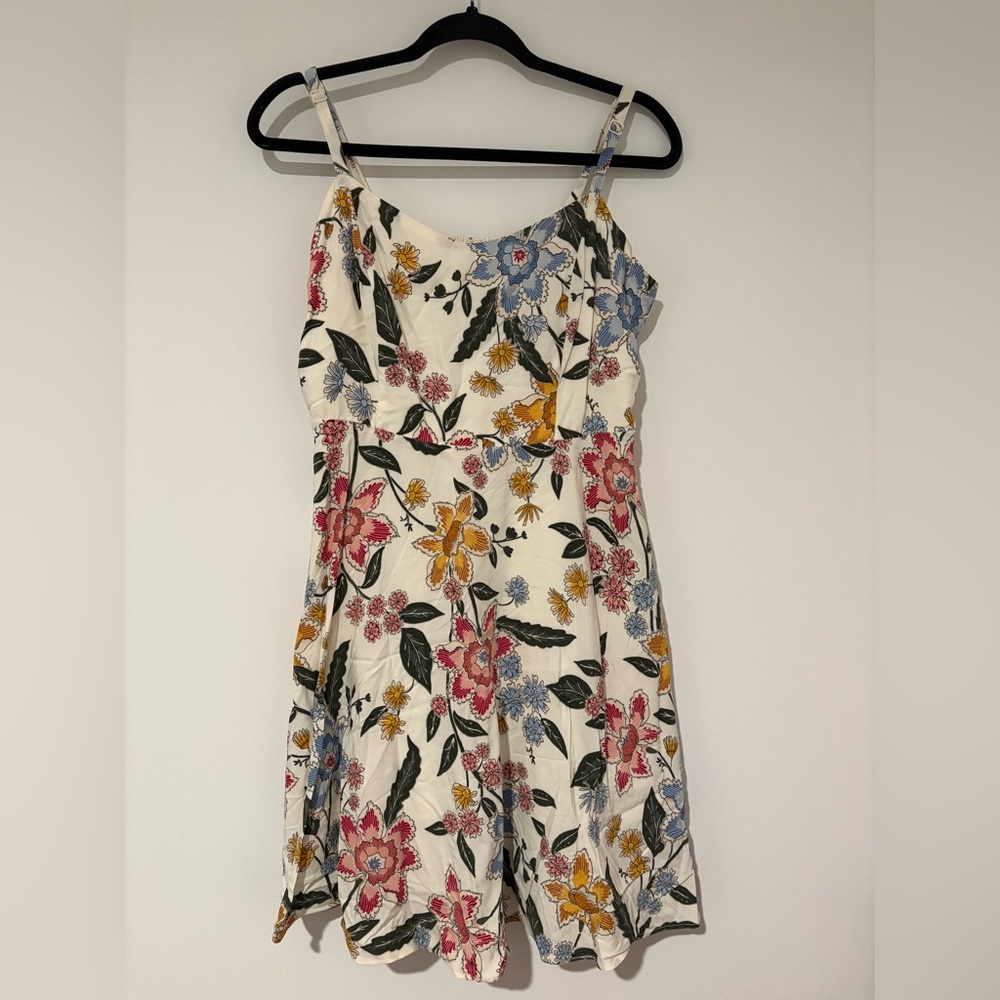 Old Navy White Floral Cami Swing Mini Dress Large NWT Summer Casual